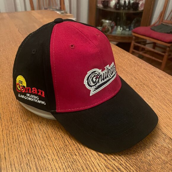 Men's Idaho Falls Chukars Red/Black Hook and Loop Baseball Hat Cap - Picture 4 of 10